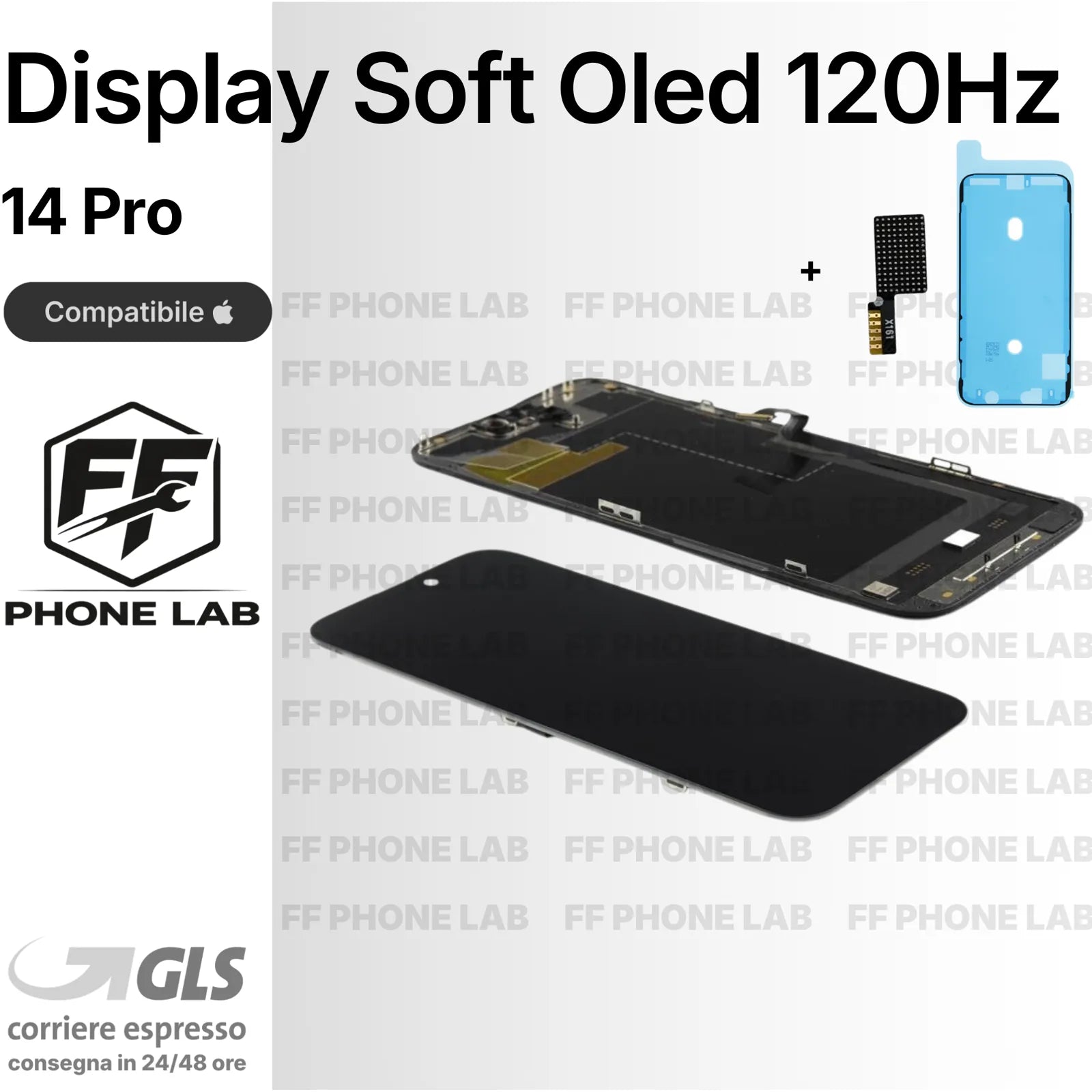 DISPLAY APPLE IPHONE 14 PRO SOFT OLED 120HZ PARI ORIGINALE SCHERMO + ADESIVO