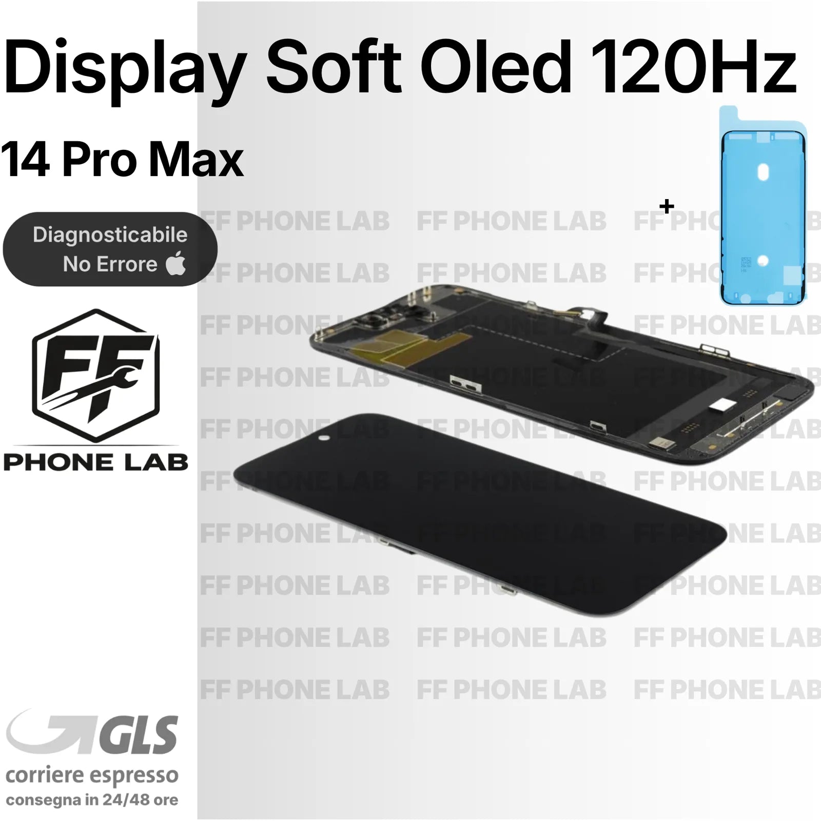 DISPLAY NO ERRORE IPHONE 14 PRO MAX APPLE 120HZ PARI ORIGINALE + ADESIVO