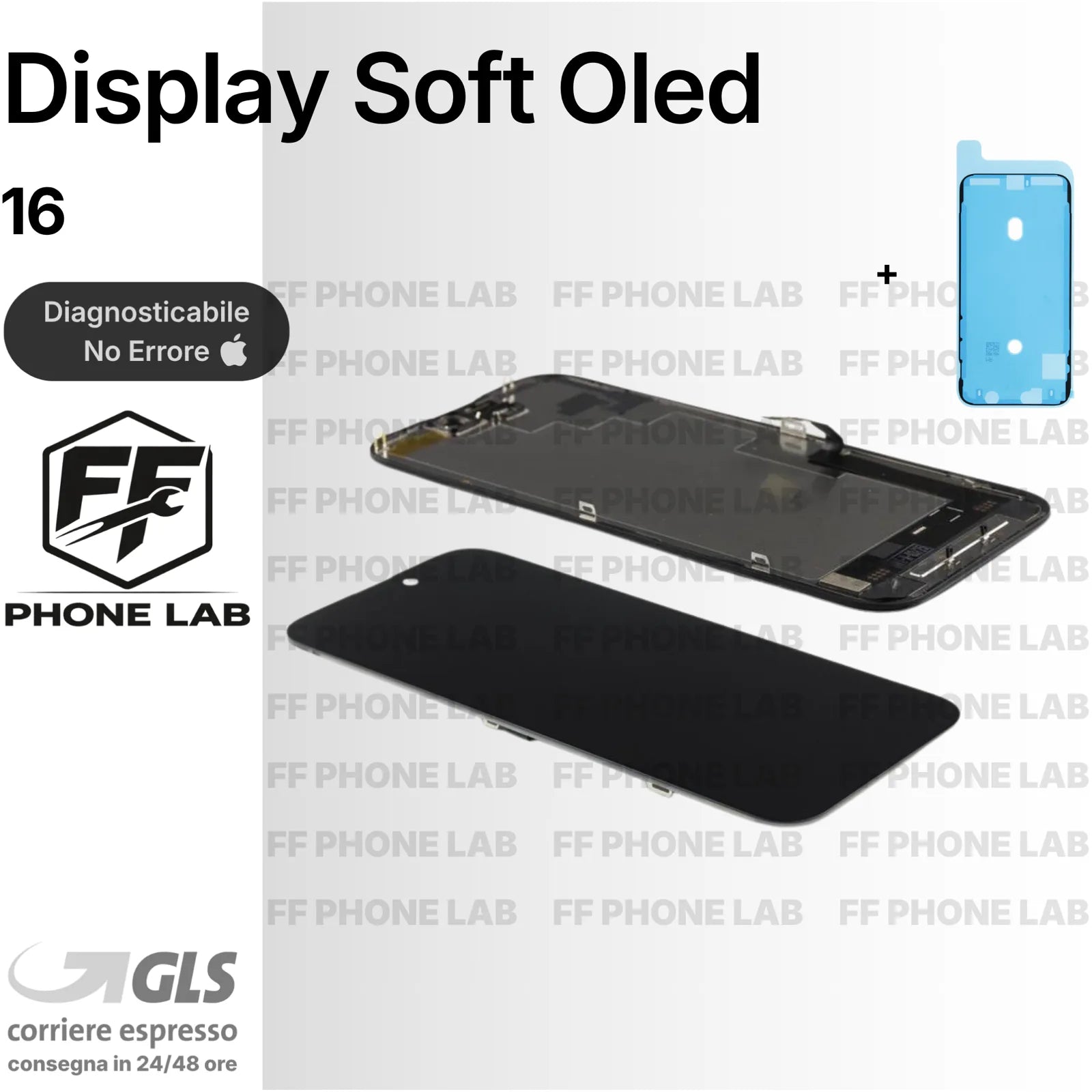 DISPLAY NO ERRORE IPHONE 16 APPLE PARI ORIGINALE SCHERMO TOUCH + ADESIVO