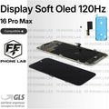 DISPLAY APPLE IPHONE 16 PRO MAX SOFT OLED 120HZ PARI ORIGINALE SCHERMO + ADESIVO