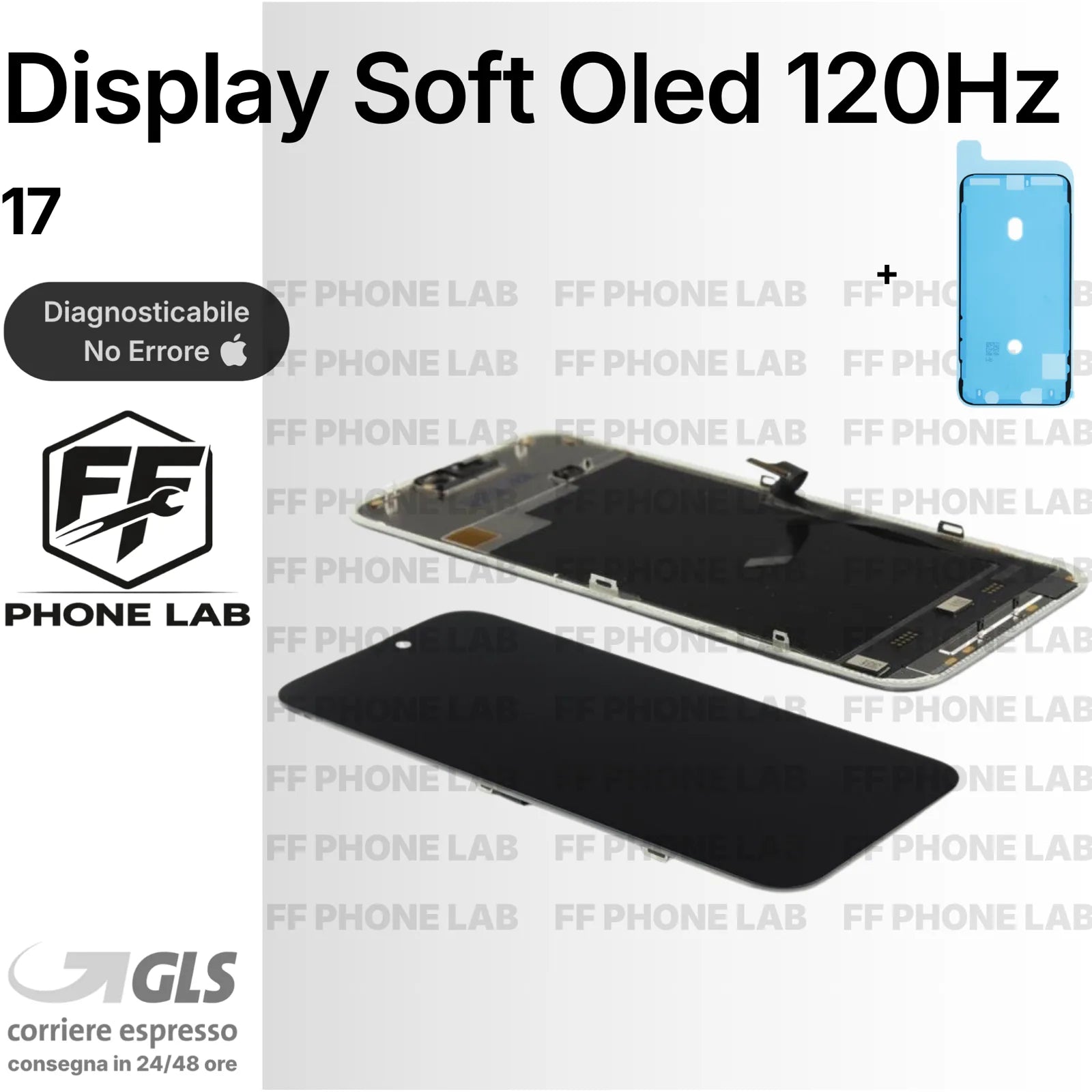 DISPLAY NO ERRORE IPHONE 17 APPLE 120HZ PARI ORIGINALE TOUCHSCREEN + ADESIVO