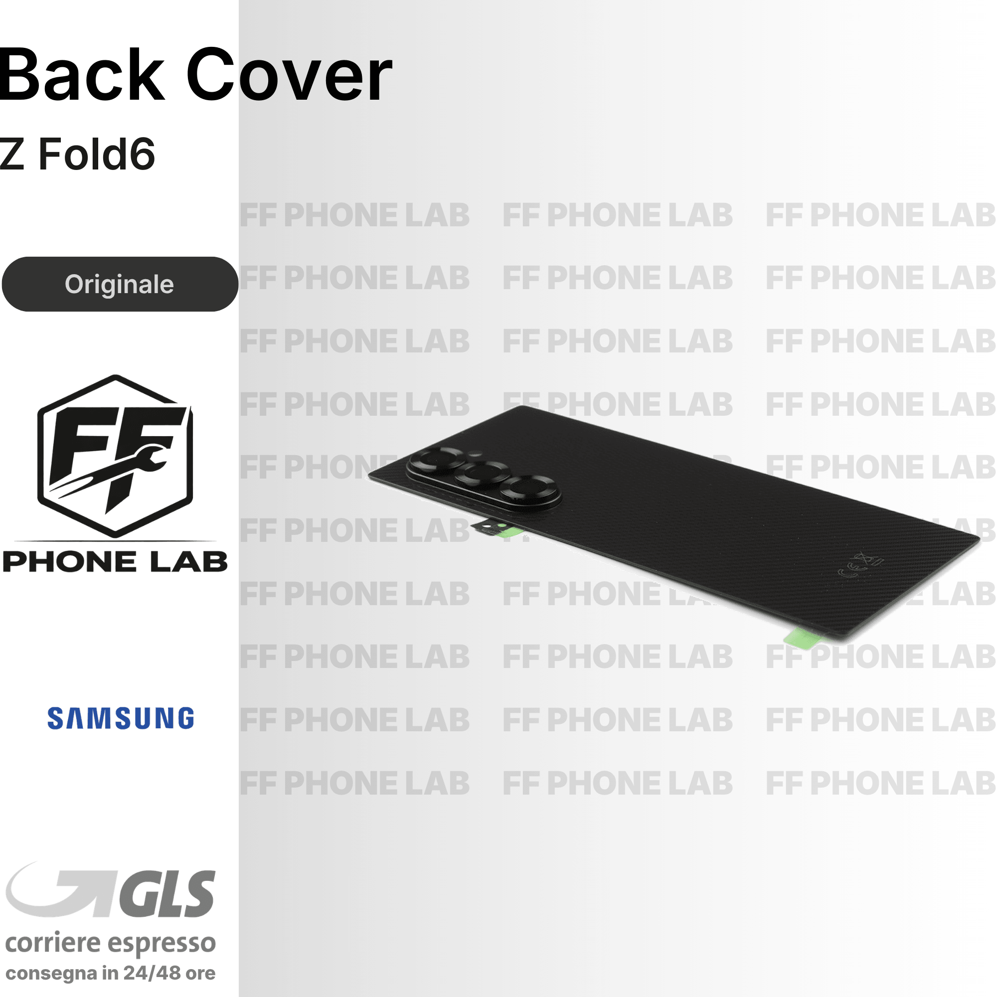 BACK COVER SCOCCA SAMSUNG GALAXY Z FOLD6 SM-F956B SERVICE PACK RICAMBIO RETRO
