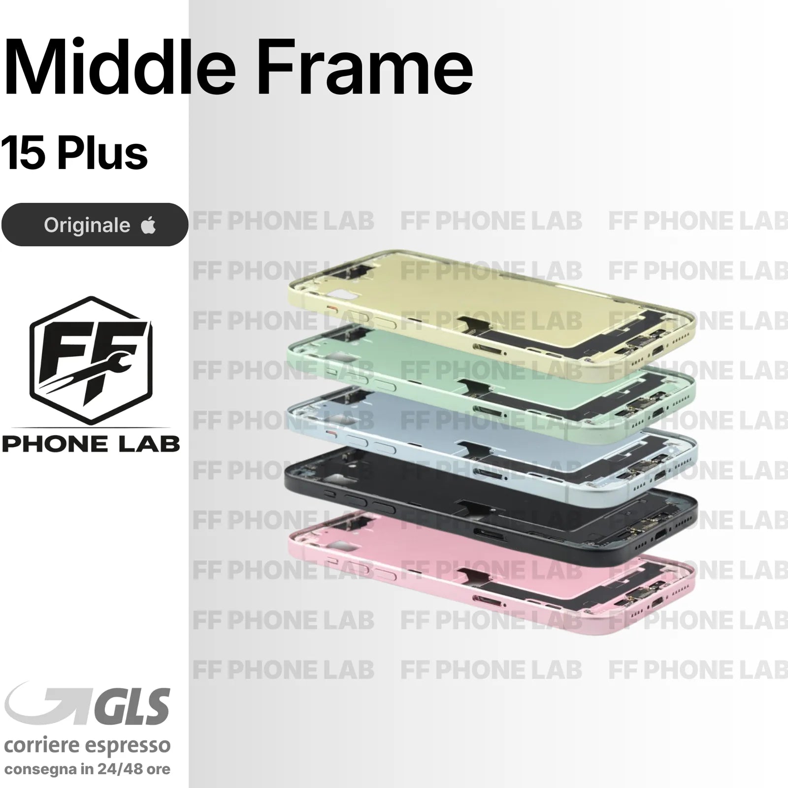 SCOCCA CENTRALE ORIGINALE APPLE IPHONE 15 PLUS MIDDLE FRAME TELAIO PULLED