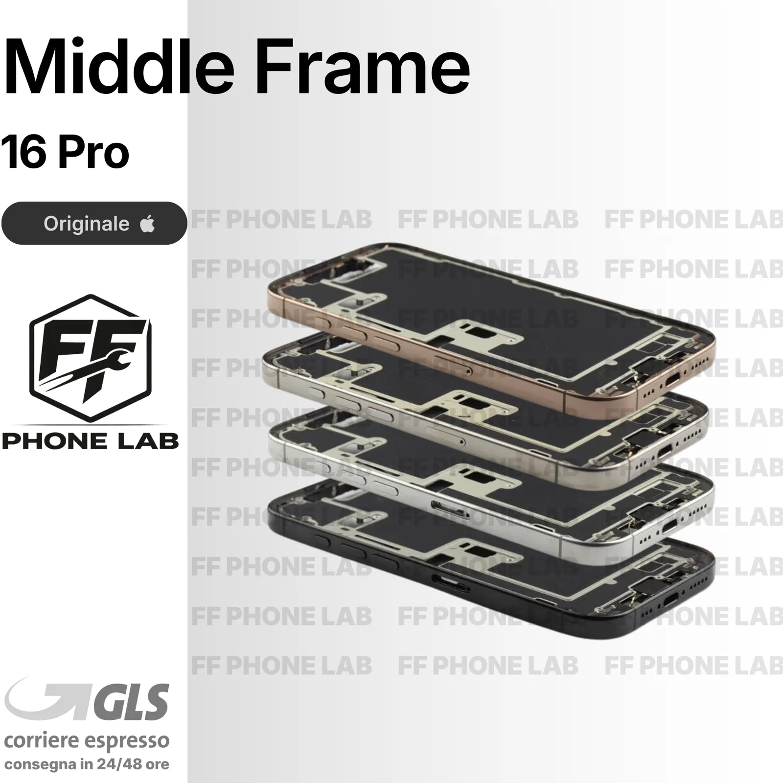 SCOCCA CENTRALE ORIGINALE APPLE IPHONE 16 PRO MIDDLE FRAME TELAIO PULLED RICAMBI