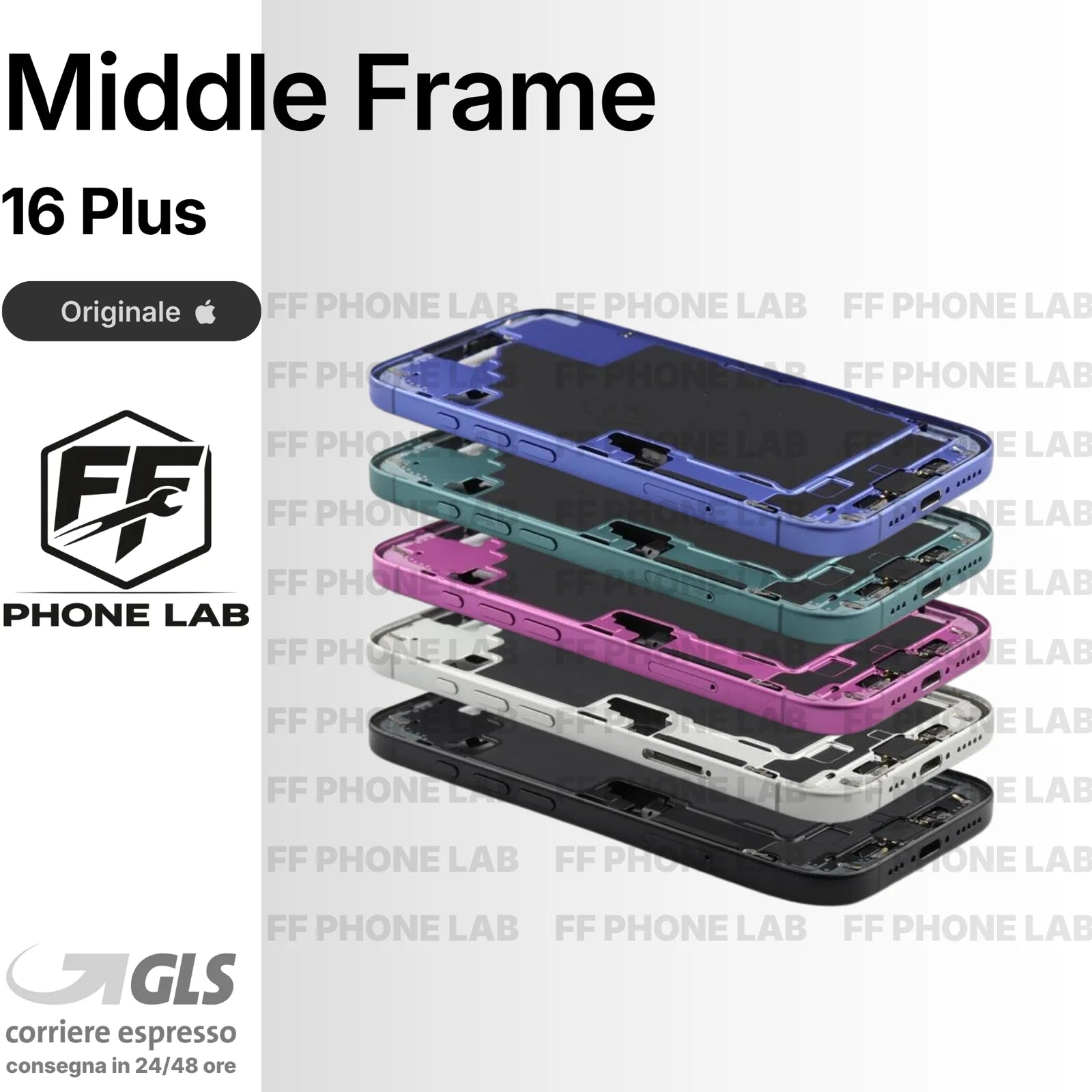 SCOCCA CENTRALE ORIGINALE APPLE MIDDLE FRAME IPHONE 16 PLUS TELAIO PULLED