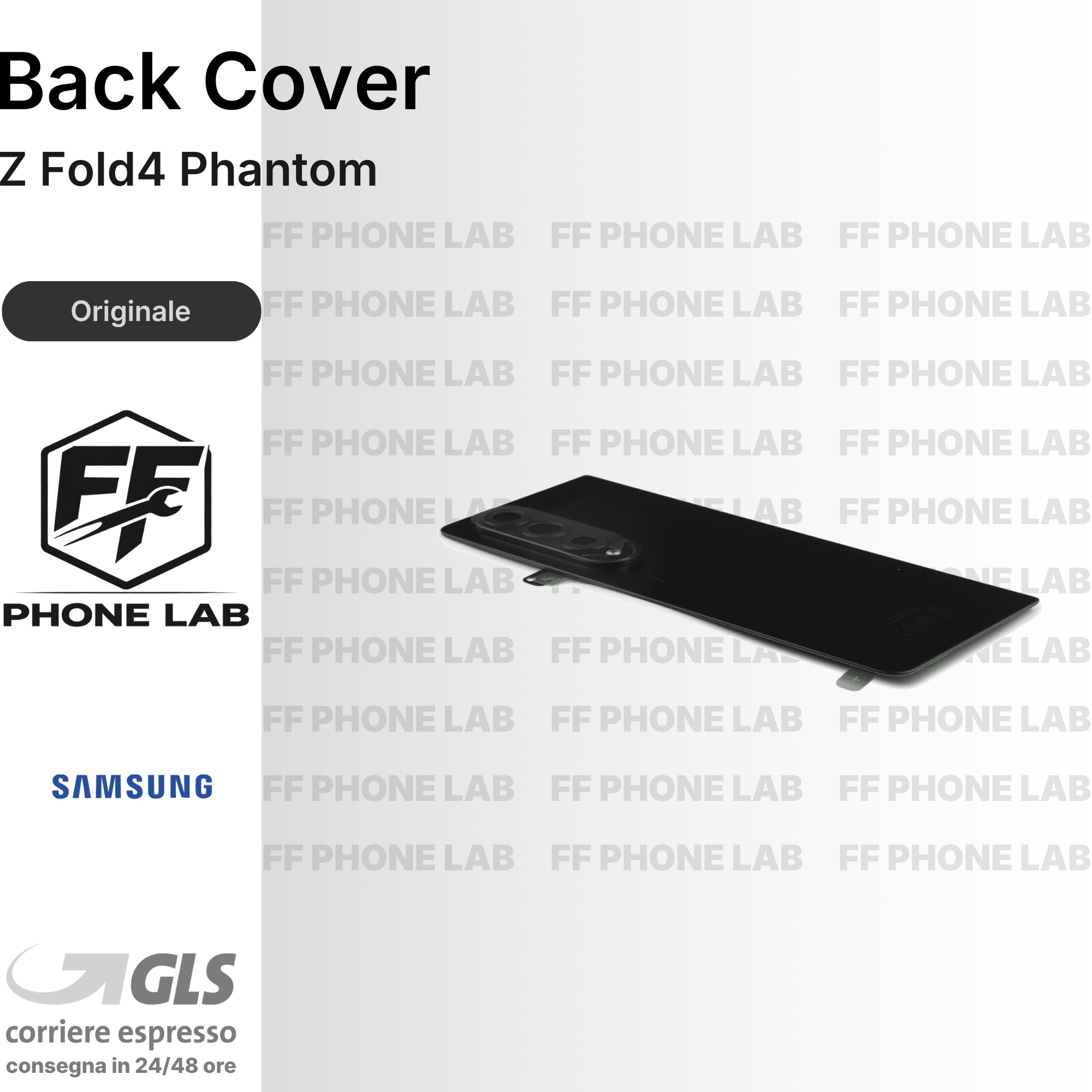 BACK COVER SCOCCA SAMSUNG GALAXY Z FOLD4 SERVICE PACK RICAMBIO POSTERIORE RETRO