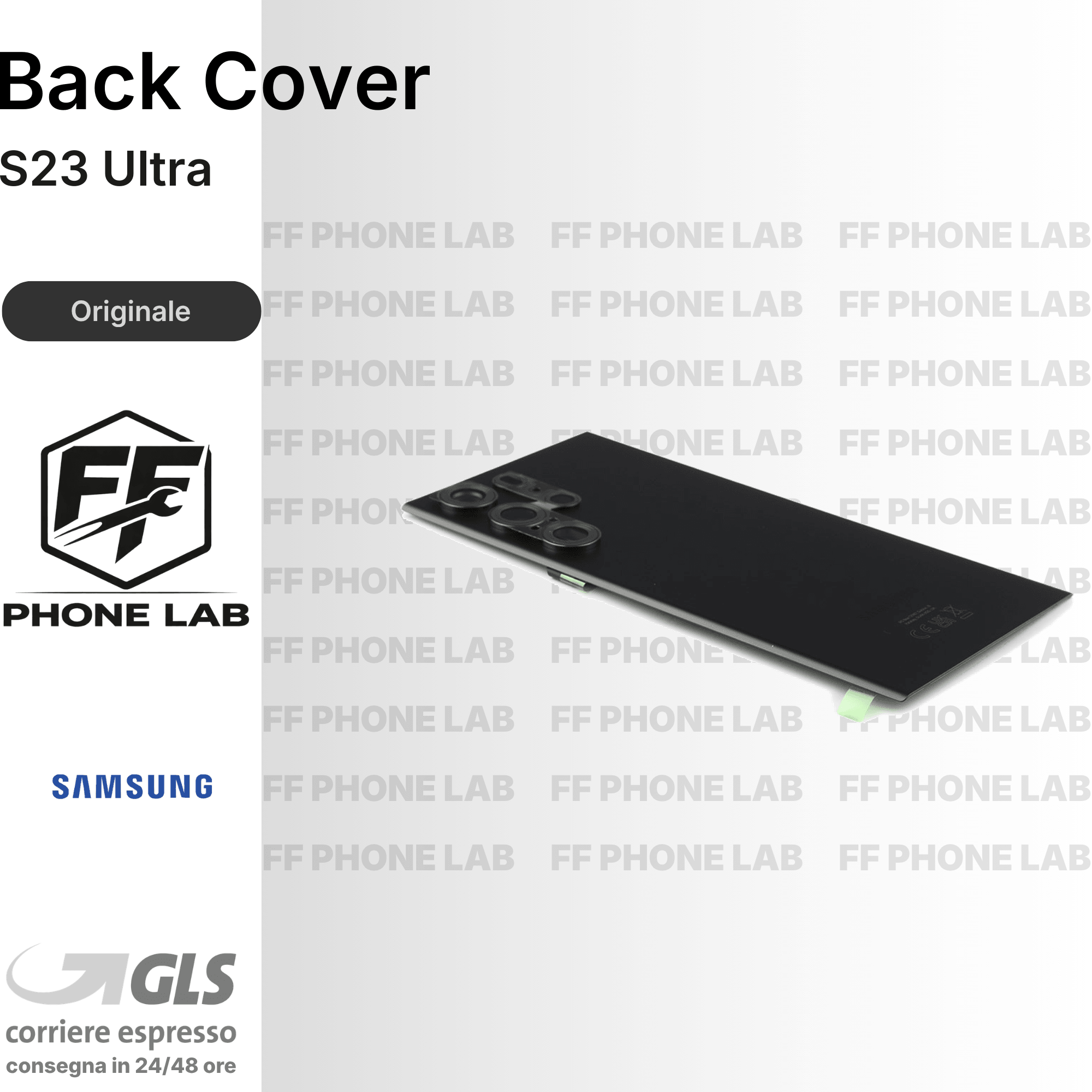 BACK COVER SCOCCA SAMSUNG GALAXY S23 ULTRA SM-S918B SERVICE PACK RICAMBIO RETRO