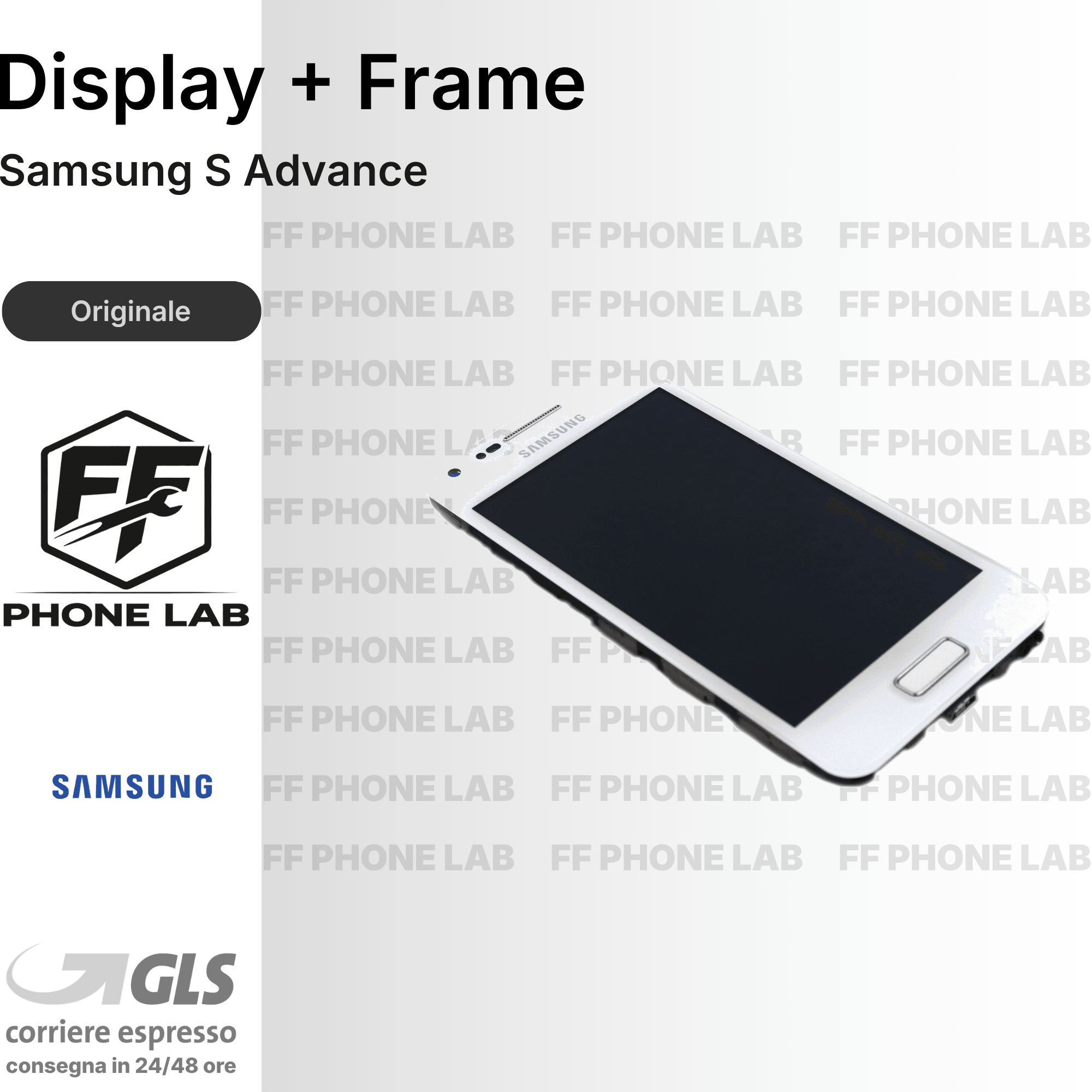 DISPLAY OLED SAMSUNG S ADVANCE SCHERMO COMPLETO CON FRAME