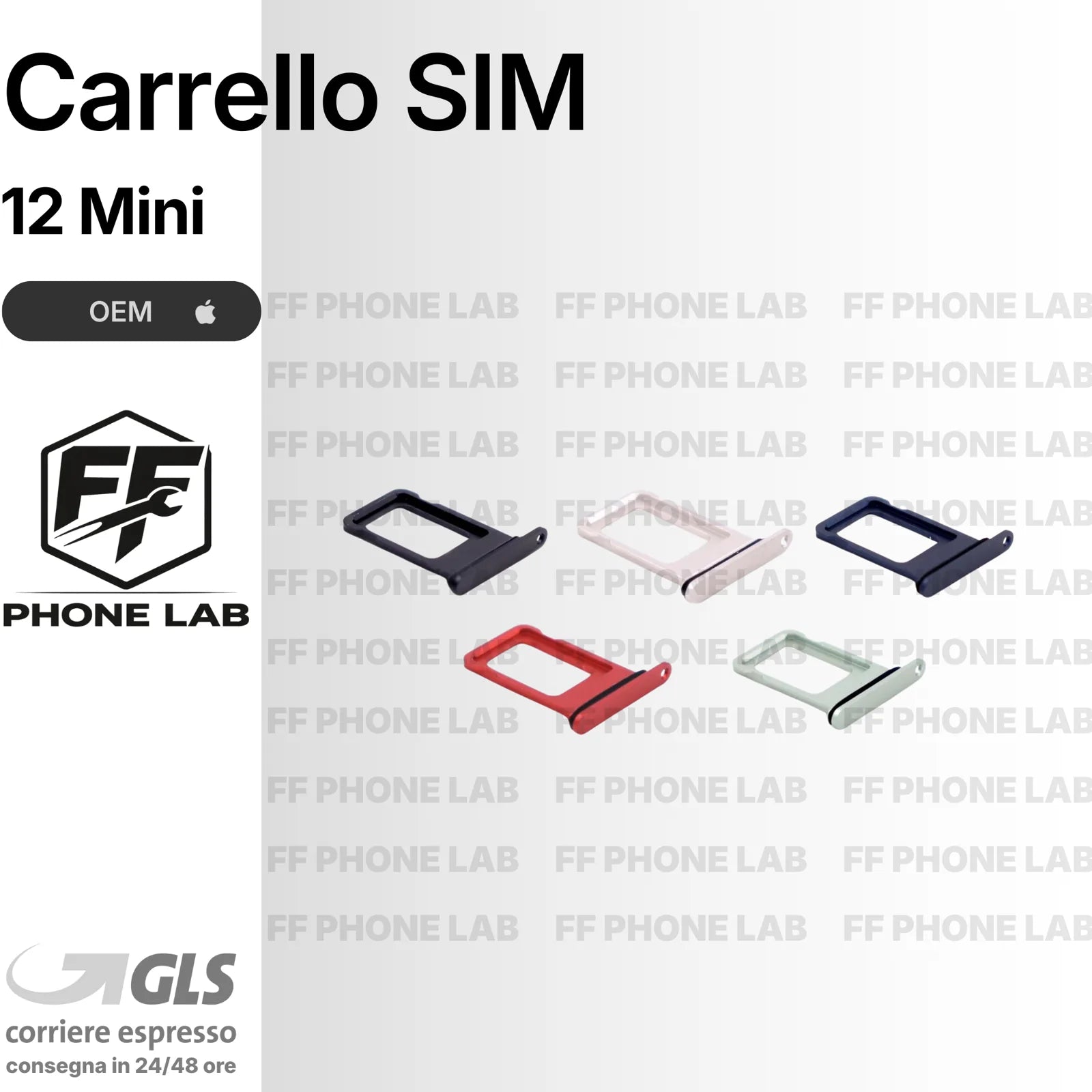 CARRELLO PORTA SIM CARD APPLE IPHONE 12 MINI SLOT SCHEDA SIM NUOVO OEM