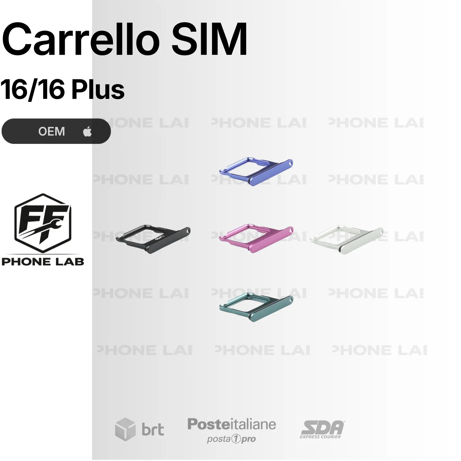 CARRELLO PORTA SIM CARD APPLE IPHONE 16 /16 PLUS SLOT SCHEDA NUOVO OEM