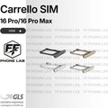 CARRELLO PORTA SIM CARD APPLE IPHONE 16 PRO/16 PRO MAX SLOT SCHEDA NUOVO OEM