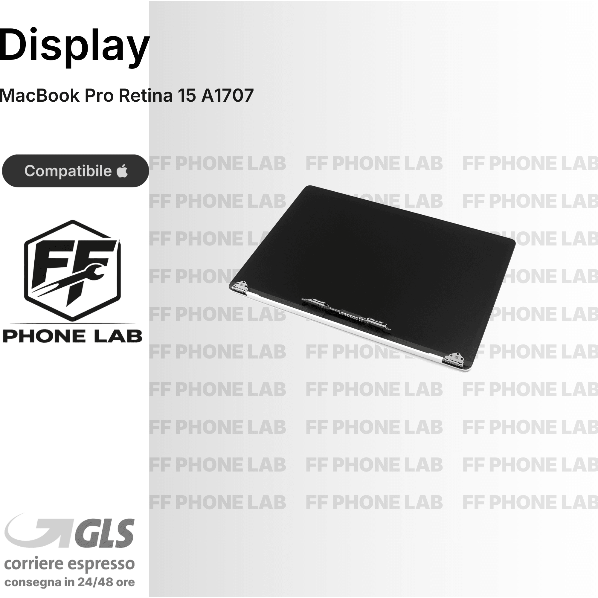 DISPLAY MACBOOK PRO RETINA 15 A1707 RICAMBIO SCHERMO LCD SCREEN PER RIPARAZIONE