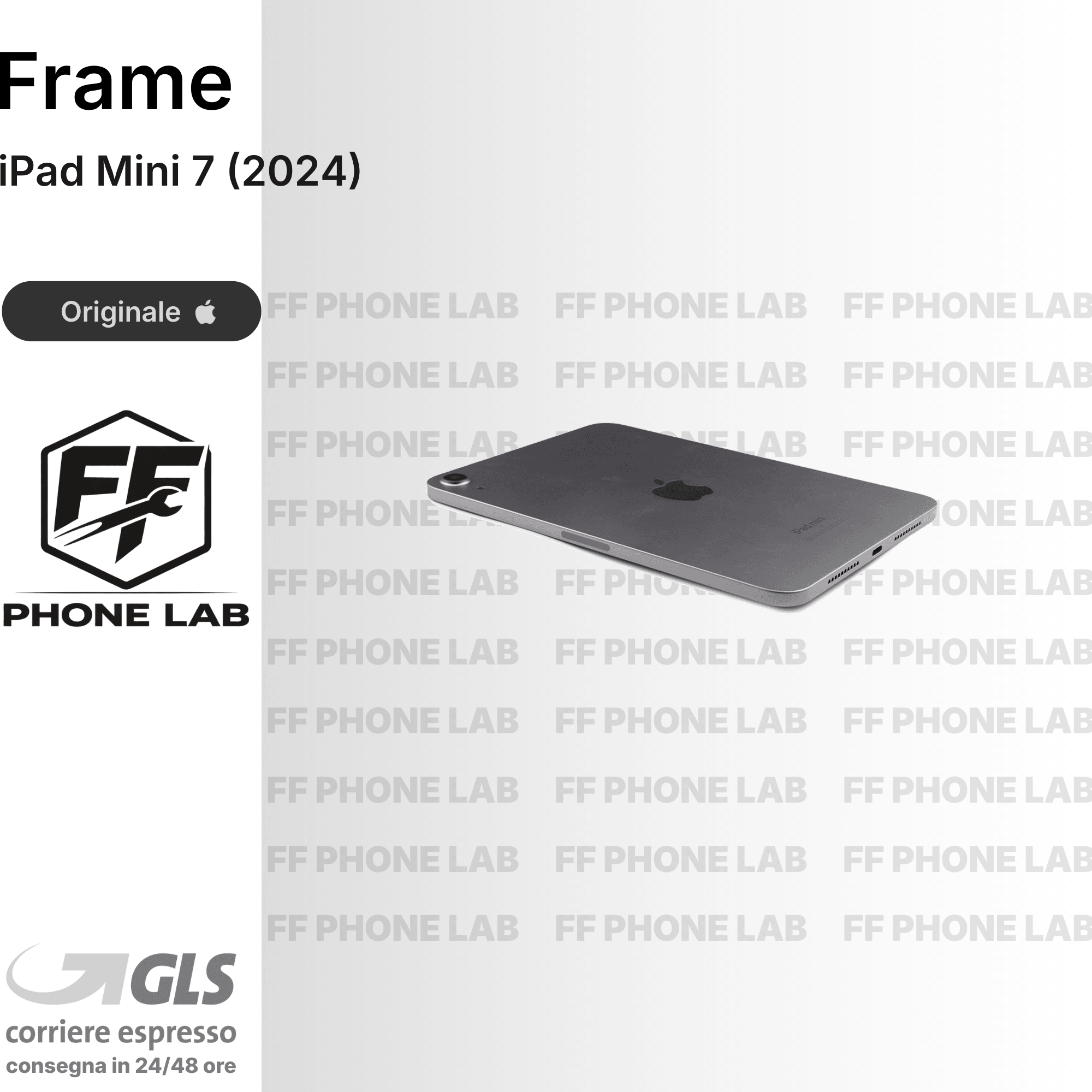 SCOCCA POSTERIORE APPLE IPAD MINI 7 RICAMBIO COPRIBATTERIA RETRO PER RIPARAZIONE